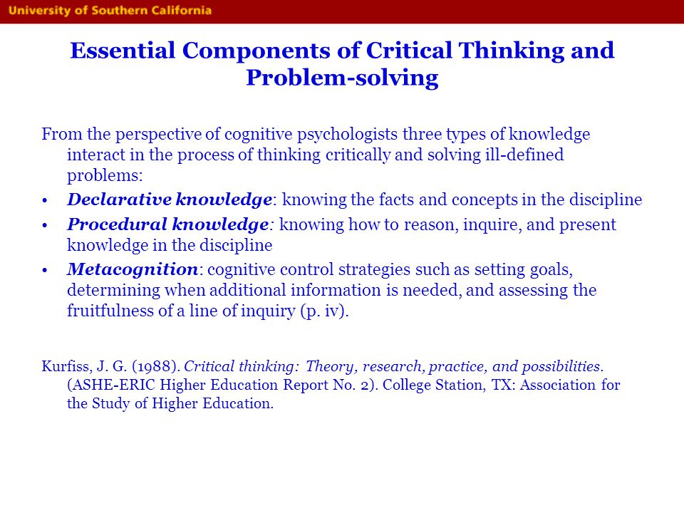 kurfiss 1988 critical thinking